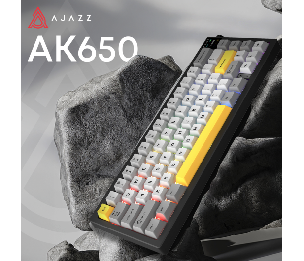 Ajazz AK650 Dream Weaver Switch Black Gray Yellow RGB z ekanem - 1536355 - zdjęcie 4